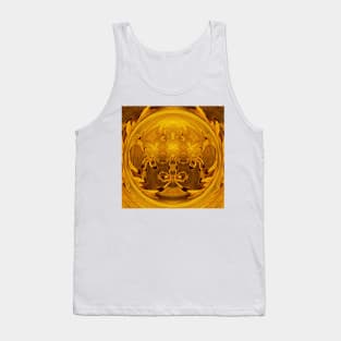 GLASS SPHERE AND A BLOOM IN GOLD. Floral fantasy pattern and design Tank Top